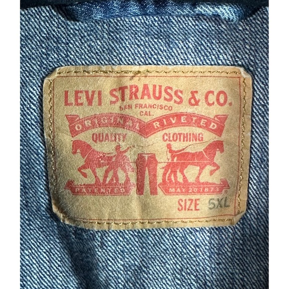 Levis Mens Blue Denim Trucker Jean Jacket sz 5XL (15880) - Picture 3 of 11